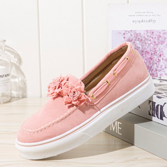 Women Suede Flower Comfy Lining Simple Solid Casual Loafers Shoes Women Suede Flower Comfy Lining Simple Solid Casual Loafers Shoes