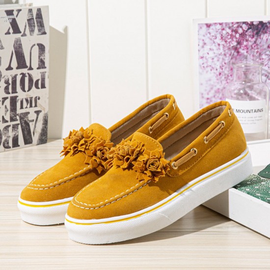 Women Suede Flower Comfy Lining Simple Solid Casual Loafers Shoes Women Suede Flower Comfy Lining Simple Solid Casual Loafers Shoes