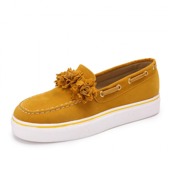 Women Suede Flower Comfy Lining Simple Solid Casual Loafers Shoes Women Suede Flower Comfy Lining Simple Solid Casual Loafers Shoes