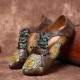 Retro Embossed Flower Splicing Floral Hollow Lace Up Slip On Flat Shoes Retro Embossed Flower Splicing Floral Hollow Lace Up Slip On Flat Shoes