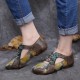 Retro Embossed Flower Splicing Floral Hollow Lace Up Slip On Flat Shoes Retro Embossed Flower Splicing Floral Hollow Lace Up Slip On Flat Shoes