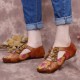 Retro Embossed Flower Splicing Floral Hollow Lace Up Slip On Flat Shoes Retro Embossed Flower Splicing Floral Hollow Lace Up Slip On Flat Shoes