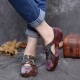 Retro Embossed Flower Splicing Floral Hollow Lace Up Slip On Flat Shoes Retro Embossed Flower Splicing Floral Hollow Lace Up Slip On Flat Shoes