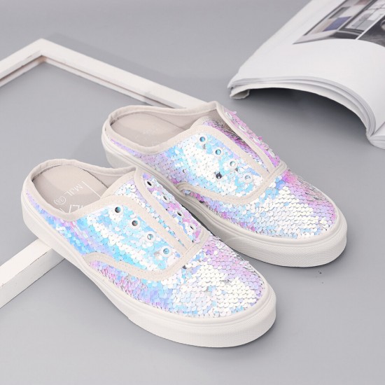 Women Sequined Decor No Rope Comfy Wearable Slippers Flats Women Sequined Decor No Rope Comfy Wearable Slippers Flats