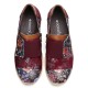 Retro Splicing Small Flowers Genuine Leather Flat Zipper Shoes Retro Splicing Small Flowers Genuine Leather Flat Zipper Shoes