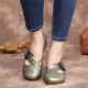 Vintage Handmade Soft Leather Floral Strap Green Slip on Flat Shoes Vintage Handmade Soft Leather Floral Strap Green Slip on Flat Shoes