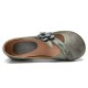 Vintage Handmade Soft Leather Floral Strap Green Slip on Flat Shoes Vintage Handmade Soft Leather Floral Strap Green Slip on Flat Shoes