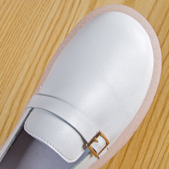 Women Lightweight Buckle Solid Color Soft Slip On Casual Comfy Flats Women Lightweight Buckle Solid Color Soft Slip On Casual Comfy Flats