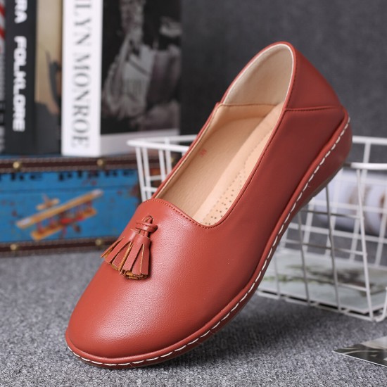 Women Tassel Solid Color Casual Casal Comfy Flats Women Tassel Solid Color Casual Casal Comfy Flats