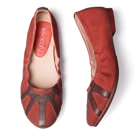 Retro Comfy Soft Canvas Splicing Foldable Slip On Ballet Flat Shoes Retro Comfy Soft Canvas Splicing Foldable Slip On Ballet Flat Shoes