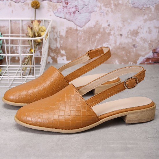 Large Size Comfy Braided Pointed Toe Buckle Backless Flats for Women Large Size Comfy Braided Pointed Toe Buckle Backless Flats for Women