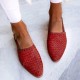 Large Size Comfy Braided Pointed Toe Buckle Backless Flats for Women Large Size Comfy Braided Pointed Toe Buckle Backless Flats for Women