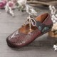 Retro Hollow Floral Soft Sole Knot Round Toe Ankle Strap Flat Shoes Retro Hollow Floral Soft Sole Knot Round Toe Ankle Strap Flat Shoes