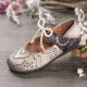 Retro Hollow Floral Soft Sole Knot Round Toe Ankle Strap Flat Shoes Retro Hollow Floral Soft Sole Knot Round Toe Ankle Strap Flat Shoes
