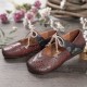 Retro Hollow Floral Soft Sole Knot Round Toe Ankle Strap Flat Shoes Retro Hollow Floral Soft Sole Knot Round Toe Ankle Strap Flat Shoes