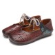 Retro Hollow Floral Soft Sole Knot Round Toe Ankle Strap Flat Shoes Retro Hollow Floral Soft Sole Knot Round Toe Ankle Strap Flat Shoes
