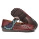 Retro Hollow Floral Soft Sole Knot Round Toe Ankle Strap Flat Shoes Retro Hollow Floral Soft Sole Knot Round Toe Ankle Strap Flat Shoes