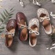 Retro Hollow Floral Soft Sole Knot Round Toe Ankle Strap Flat Shoes Retro Hollow Floral Soft Sole Knot Round Toe Ankle Strap Flat Shoes