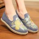 Women Handmade Embroidery Straw Comfy Lightweight Casual Flat Loafers Women Handmade Embroidery Straw Comfy Lightweight Casual Flat Loafers