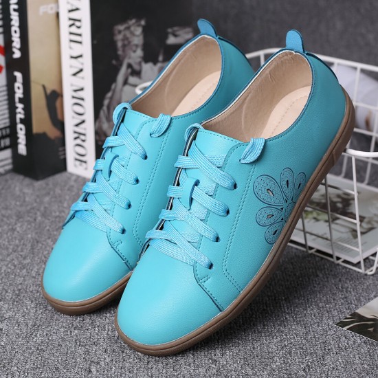 Closed Toe Hollow Out Lace Up Casual Flat Shoes Closed Toe Hollow Out Lace Up Casual Flat Shoes
