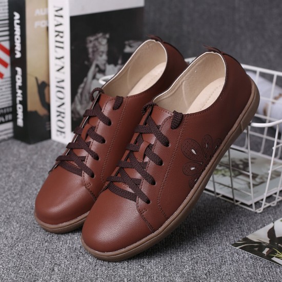 Closed Toe Hollow Out Lace Up Casual Flat Shoes Closed Toe Hollow Out Lace Up Casual Flat Shoes