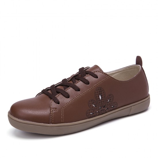 Closed Toe Hollow Out Lace Up Casual Flat Shoes Closed Toe Hollow Out Lace Up Casual Flat Shoes