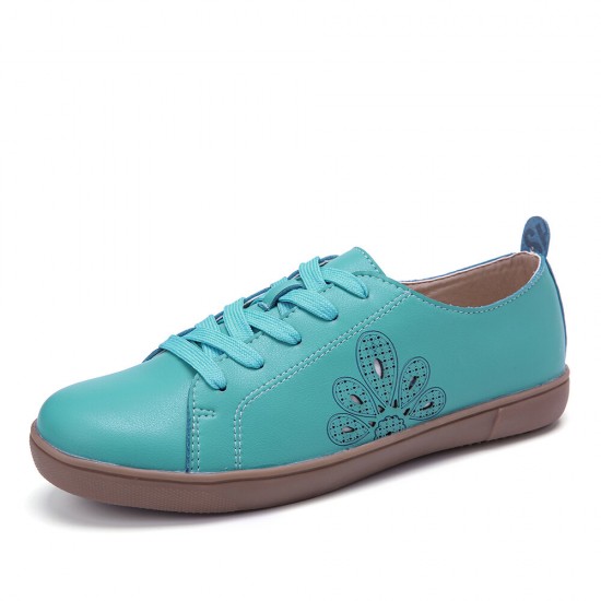 Closed Toe Hollow Out Lace Up Casual Flat Shoes Closed Toe Hollow Out Lace Up Casual Flat Shoes