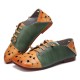 Two Tone Leather Splicing Floral Cut out Elastic Strap Slip-on Soft Flat Shoes Two Tone Leather Splicing Floral Cut out Elastic Strap Slip-on Soft Flat Shoes