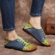 Two Tone Leather Splicing Floral Cut out Elastic Strap Slip-on Soft Flat Shoes Two Tone Leather Splicing Floral Cut out Elastic Strap Slip-on Soft Flat Shoes