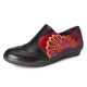 Retro Splicing Flower Pattern Comfy Genuine Leather Side Zipper Casual Flat Shoes Retro Splicing Flower Pattern Comfy Genuine Leather Side Zipper Casual Flat Shoes