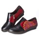Retro Splicing Flower Pattern Comfy Genuine Leather Side Zipper Casual Flat Shoes Retro Splicing Flower Pattern Comfy Genuine Leather Side Zipper Casual Flat Shoes