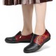 Retro Splicing Flower Pattern Comfy Genuine Leather Side Zipper Casual Flat Shoes Retro Splicing Flower Pattern Comfy Genuine Leather Side Zipper Casual Flat Shoes