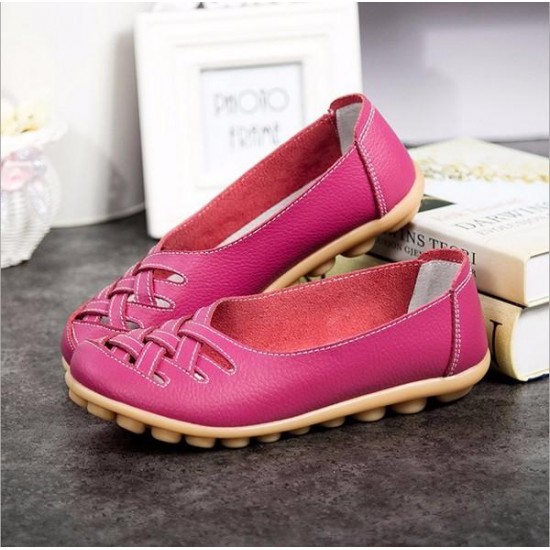 Large Size Colorful Slip On Hollow Out Round Toe Flat Loafers Large Size Colorful Slip On Hollow Out Round Toe Flat Loafers