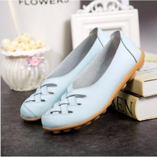 Large Size Colorful Slip On Hollow Out Round Toe Flat Loafers Large Size Colorful Slip On Hollow Out Round Toe Flat Loafers