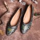 Retro Splicing Vine Comfy Genuine Leather Pointed Toe Slip On Flat Shoes Retro Splicing Vine Comfy Genuine Leather Pointed Toe Slip On Flat Shoes