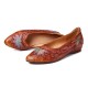 Retro Splicing Vine Comfy Genuine Leather Pointed Toe Slip On Flat Shoes Retro Splicing Vine Comfy Genuine Leather Pointed Toe Slip On Flat Shoes