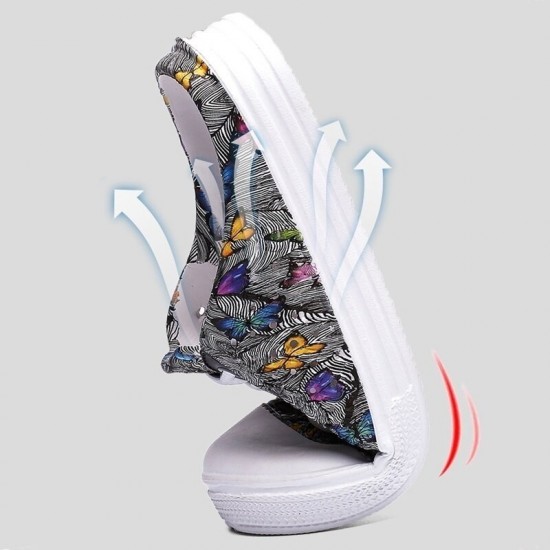 Women Lightweight Butterfly Pattern Beach Closed Toe Backless Soft Flats Women Lightweight Butterfly Pattern Beach Closed Toe Backless Soft Flats