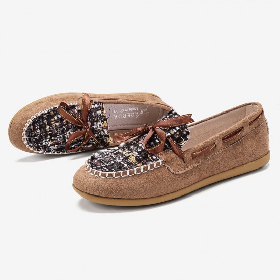 Women Butterfly Knot Decor Small Fragrance Wind Comfy Breathable Casual Slip On Loafers Women Butterfly Knot Decor Small Fragrance Wind Comfy Breathable Casual Slip On Loafers