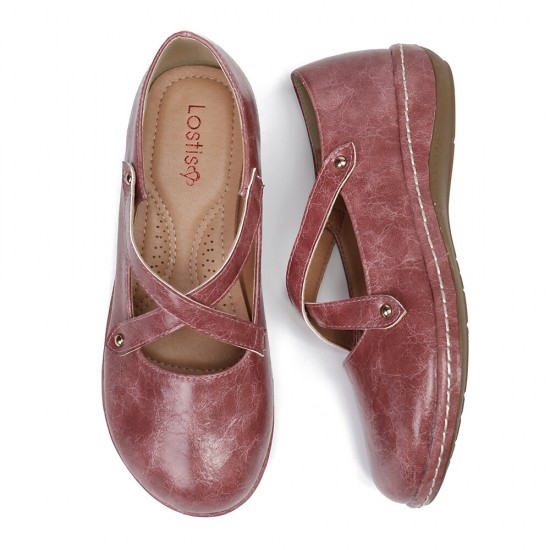 Women Cross Strap Solid Color Casual Comfy Flats Women Cross Strap Solid Color Casual Comfy Flats