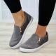 Women Doble Size Zipper Rhinestone Decor Comfy Non Slip Casual Flats Women Doble Size Zipper Rhinestone Decor Comfy Non Slip Casual Flats