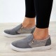 Women Doble Size Zipper Rhinestone Decor Comfy Non Slip Casual Flats Women Doble Size Zipper Rhinestone Decor Comfy Non Slip Casual Flats