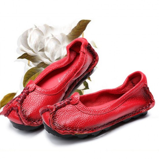 Women Folkways Stricing Comfy Breathable Casual Leather Loafers Women Folkways Stricing Comfy Breathable Casual Leather Loafers
