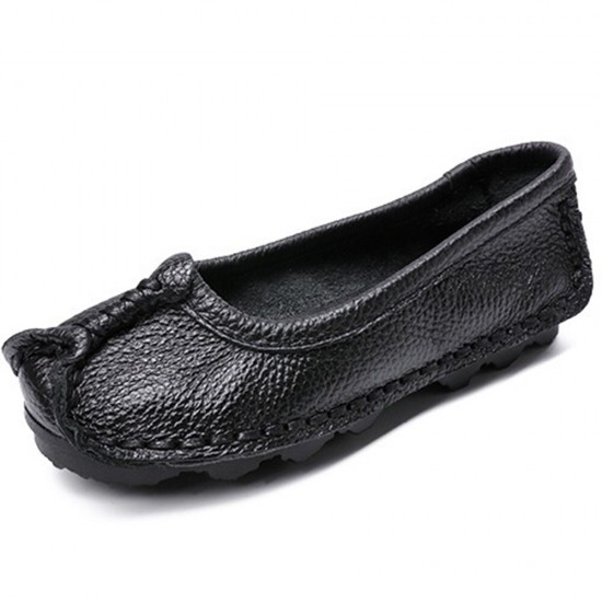 Women Folkways Stricing Comfy Breathable Casual Leather Loafers Women Folkways Stricing Comfy Breathable Casual Leather Loafers
