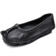 Women Folkways Stricing Comfy Breathable Casual Leather Loafers Women Folkways Stricing Comfy Breathable Casual Leather Loafers