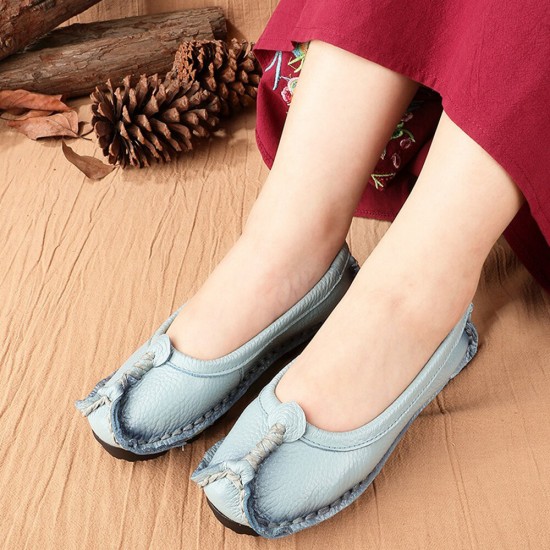 Women Folkways Stricing Comfy Breathable Casual Leather Loafers Women Folkways Stricing Comfy Breathable Casual Leather Loafers