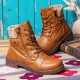 Large Size Women Casual Soft Comfy Warm Lined Patchwork Wool Side-zip Combat Boots Large Size Women Casual Soft Comfy Warm Lined Patchwork Wool Side-zip Combat Boots