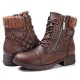 Large Size Women Casual Soft Comfy Warm Lined Patchwork Wool Side-zip Combat Boots Large Size Women Casual Soft Comfy Warm Lined Patchwork Wool Side-zip Combat Boots