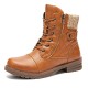 Large Size Women Casual Soft Comfy Warm Lined Patchwork Wool Side-zip Combat Boots Large Size Women Casual Soft Comfy Warm Lined Patchwork Wool Side-zip Combat Boots