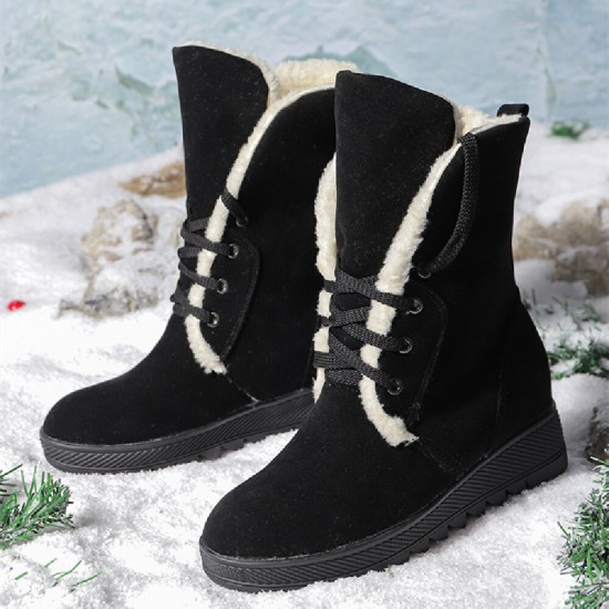 Plus Size Women Casual Warm Slip Resistant Lace Up Thick Sole Snow Boots Plus Size Women Casual Warm Slip Resistant Lace Up Thick Sole Snow Boots
