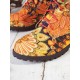 Embroidered Sunflowers Printing Block Heel Round Toe Lace-up Mid-calf Combat Boots for Women Embroidered Sunflowers Printing Block Heel Round Toe Lace-up Mid-calf Combat Boots for Women